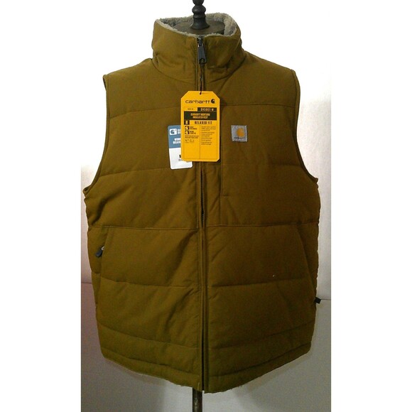 Carhartt S NWT $129 Women Montana Reversible Relaxed Fit Insulated Vest Brown - Picture 5 of 10